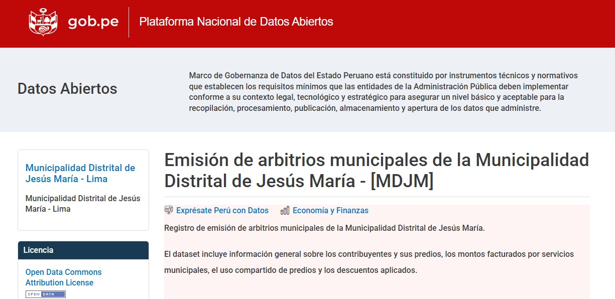 La Municipalidad de Jesús María, manteniendo su compromiso con la transparencia y gestión de datos abiertos de nuestra gestión, pone a disposición de la ciudadanía, investigadores y organismos gubernamentales un dataset sobre la Emisión de Arbitrios Municipales.
Estos datos permitirán a los ciudadanos, investigadores y especialistas analizar el comportamiento y estructura del sistema de arbitrios municipales, promover la transparencia en la gestión fiscal y fomentar la colaboración para futuras mejoras en las políticas de recaudación local.
El dataset incluye información general sobre los contribuyentes y sus predios, los montos facturados por servicios municipales, el uso compartido de predios y los descuentos aplicados, ofreciendo así una visión integral del sistema de arbitrios en el distrito.
Con estas acciones, la Municipalidad de Jesús María reafirma su compromiso con una gestión transparente, participativa y basada en datos abiertos, que fortalece la confianza de los vecinos y promueve una ciudadanía más informada.
Para una mayor información ingresa a este enlace: bit.ly/4iyA9dR