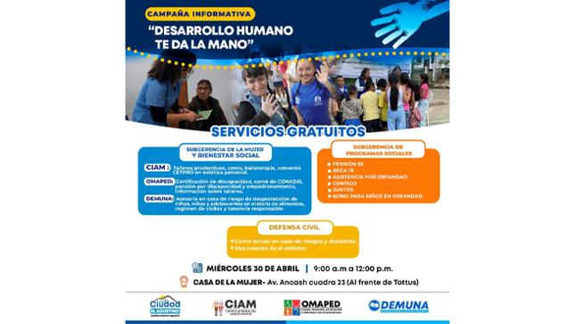 ¡Servicios totalmente gratuitos, te esperamos!