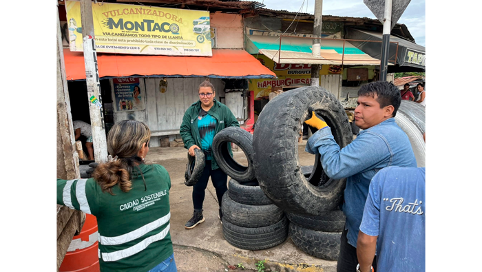 URS viene realizando la recolecciΓ³n de neumΓ‘ticos en desuso.