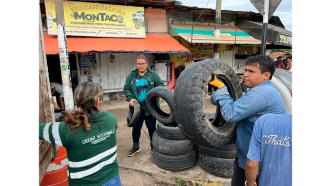 URS viene realizando la recolección de neumáticos en desuso. 