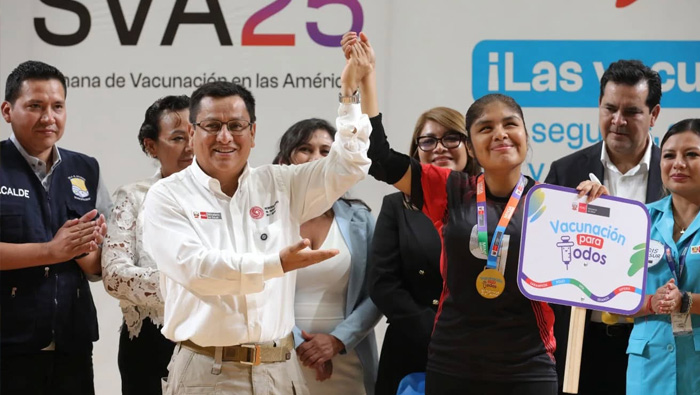 Selección peruana de “Goalball” participa en la Semana de la Vacunación de las Américas