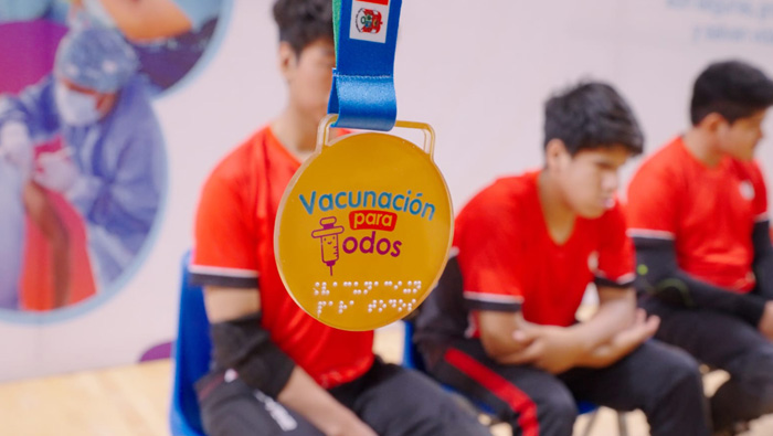 Selección peruana de “Goalball” participa en la Semana de la Vacunación de las Américas