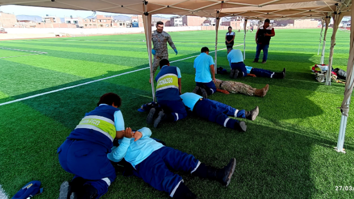 Con apoyo del Ejército del Perú, personal municipal fue entrenado para responder de forma rápida ante emergencias.