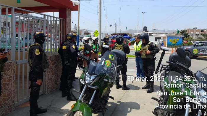 Municipalidad, Policía Nacional y autoridades locales unieron esfuerzos para prevenir delitos y fiscalizar el transporte.