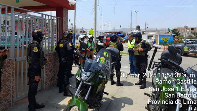Municipalidad, Policía Nacional y autoridades locales unieron esfuerzos para prevenir delitos y fiscalizar el transporte.