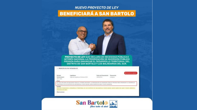 Iniciativa legislativa impulsada por la Municipalidad y el Congreso apunta a dinamizar el desarrollo del distrito y balnearios del sur.