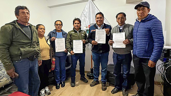 Funcionarios del PESCS y Municipalidad Distrital de Maras