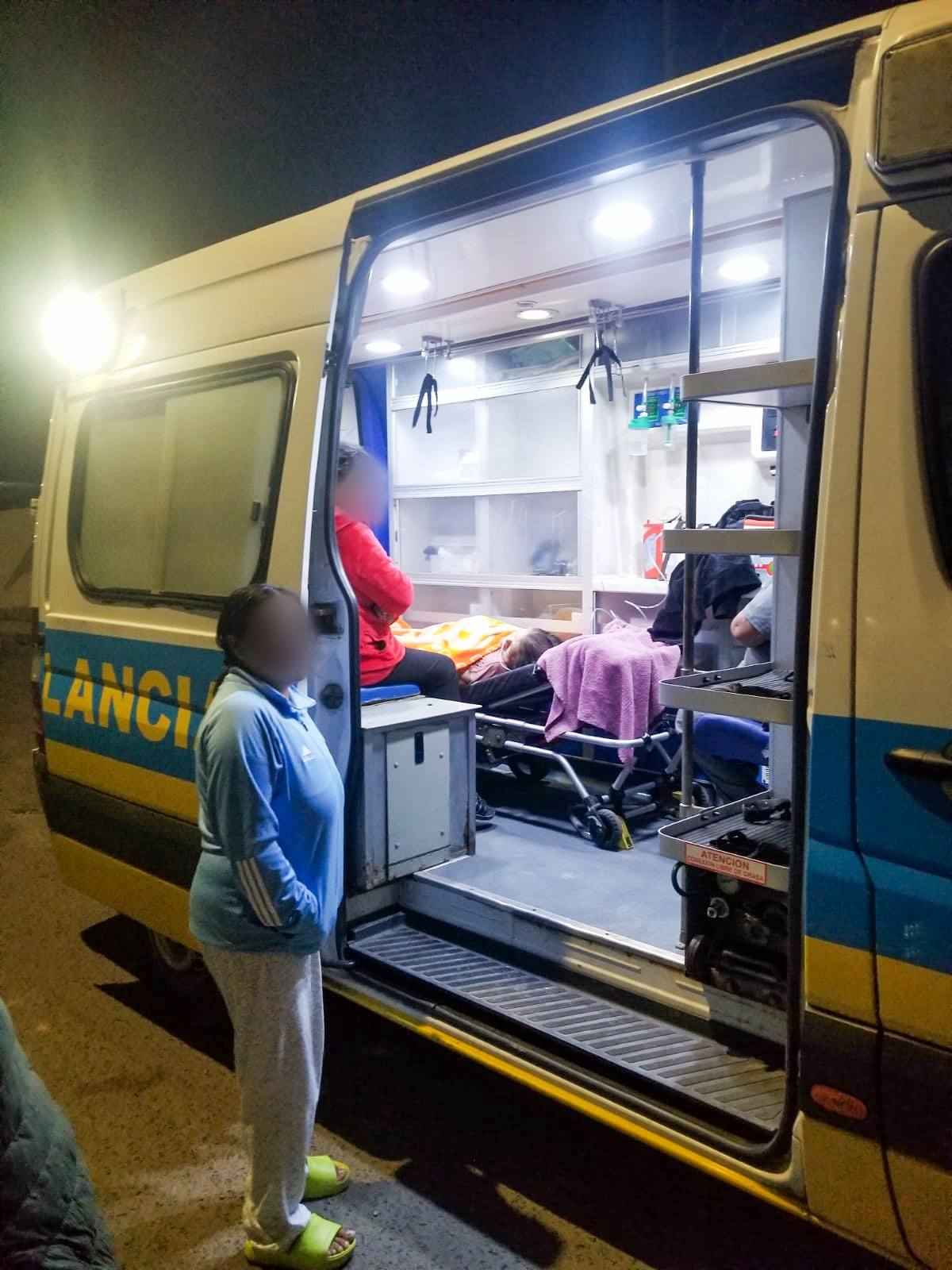 morador trasladado en ambulancia