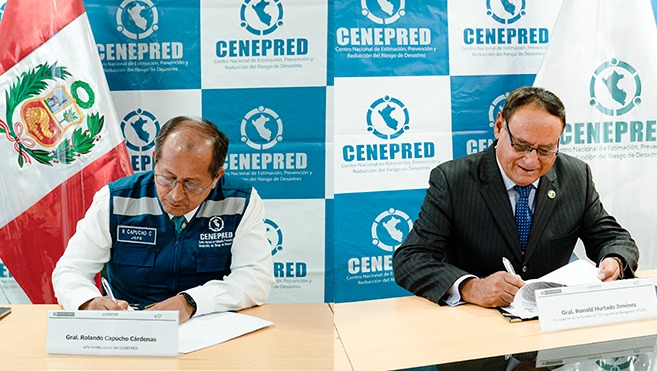 El Centro Nacional de Estimación, Prevención y Reducción del Riesgo de Desastres (CENEPRED) firmó un convenio de cooperación interinstitucional con la fundación “El Legado de Bolognesi” con el objetivo de fortalecer la cultura de prevención en el país.