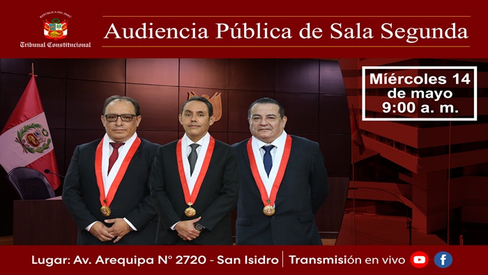Cuarenta y nueve causas serán vistas el 14 de mayo en audiencia pública de la Sala Segunda del Tribunal Constitucional