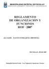 Vista preliminar de documento ROF Reglamento de Organizaciones y Funciones ROF 2007