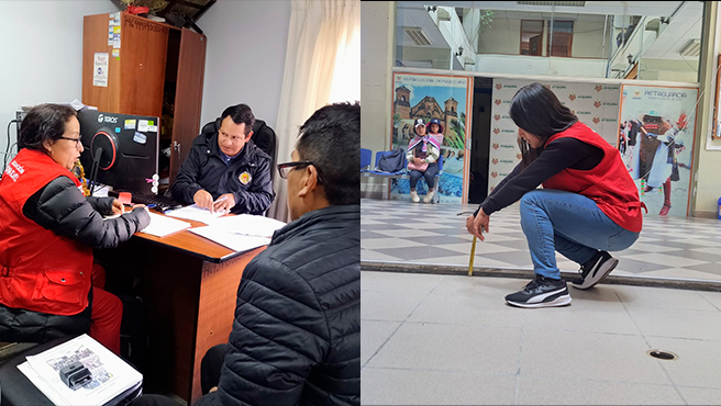 Especialistas realizan supervisiones en accesibilidad física y presupuesto en 7 entidades públicas.