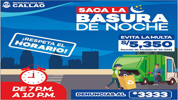 la basura se saca de noche