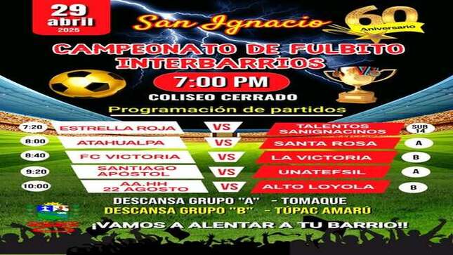 Celebremos a lo grande nuestro aniversario con el campeonato de fulbito interbarrios