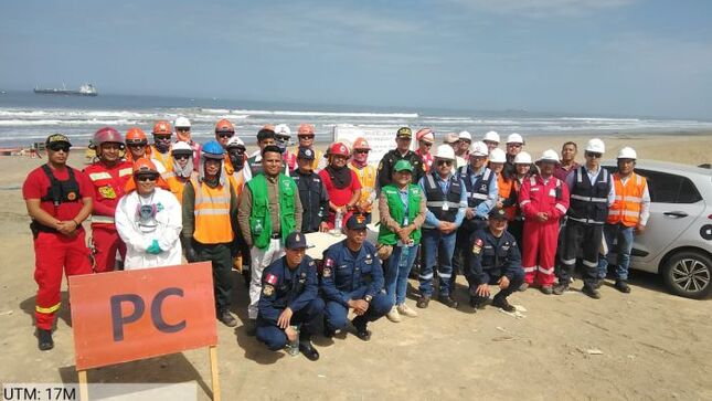 Playa de Lobos fue escenario de SIMULACRO por derrame de hidrocarburos con amplia participación multisectorial. 