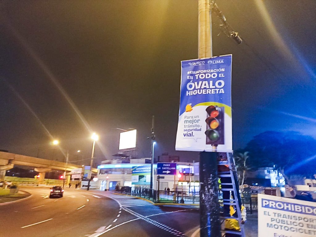 Surco y Lima trabajan en la semaforización del Óvalo Higuereta