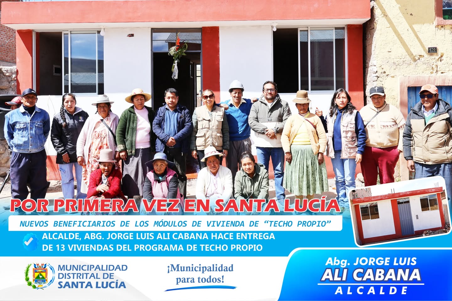 13 Modulos de Techo Propio en el Distrito de Santa Lucia