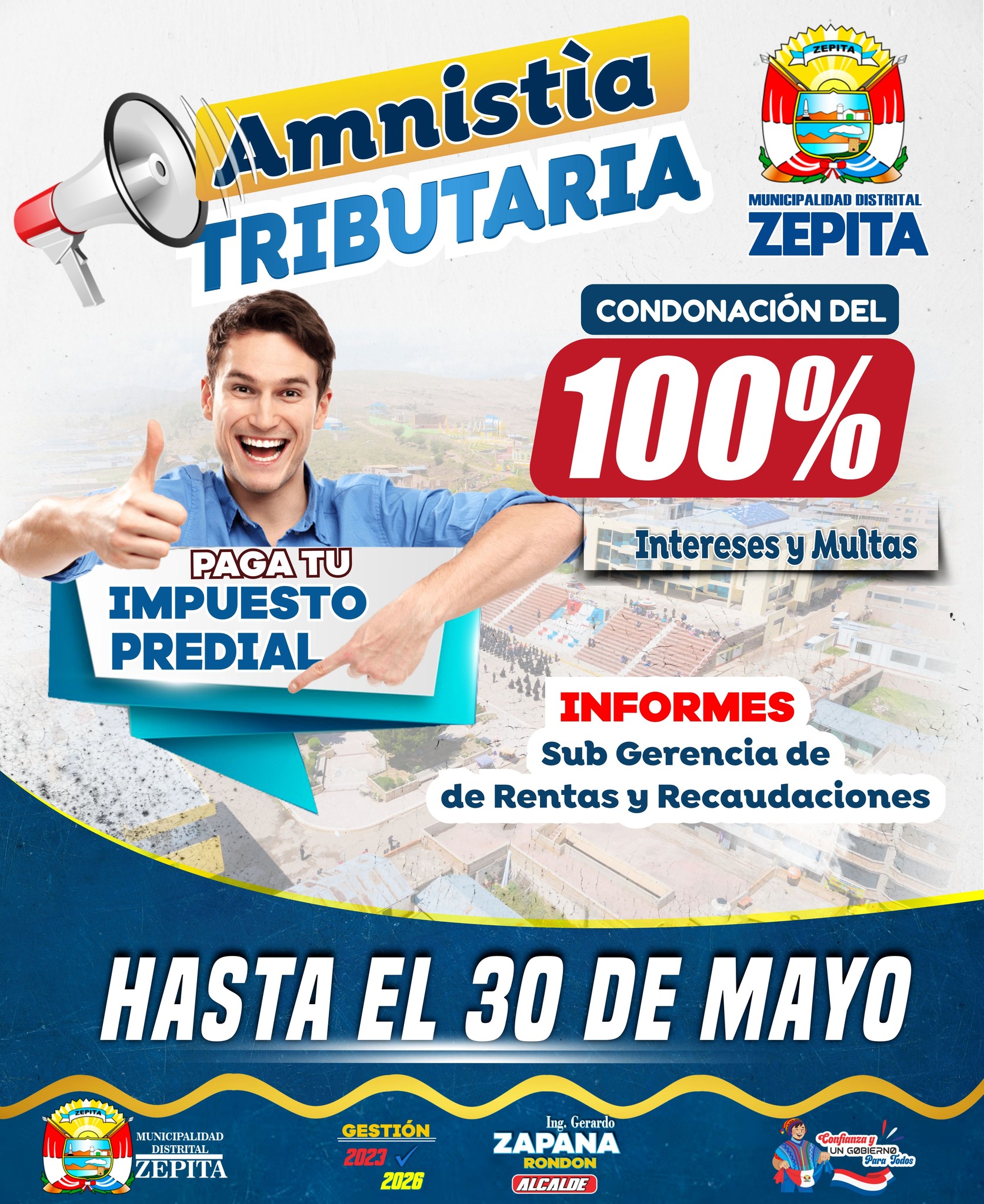 Atención vecino de Zepita 1era Campaña de AMNISTIA TRIBUTARIA 2025
