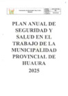 Vista preliminar de documento PLAN ANUAL DE SEGURIDAD Y SALUD EN EL TRABAJO - 2025