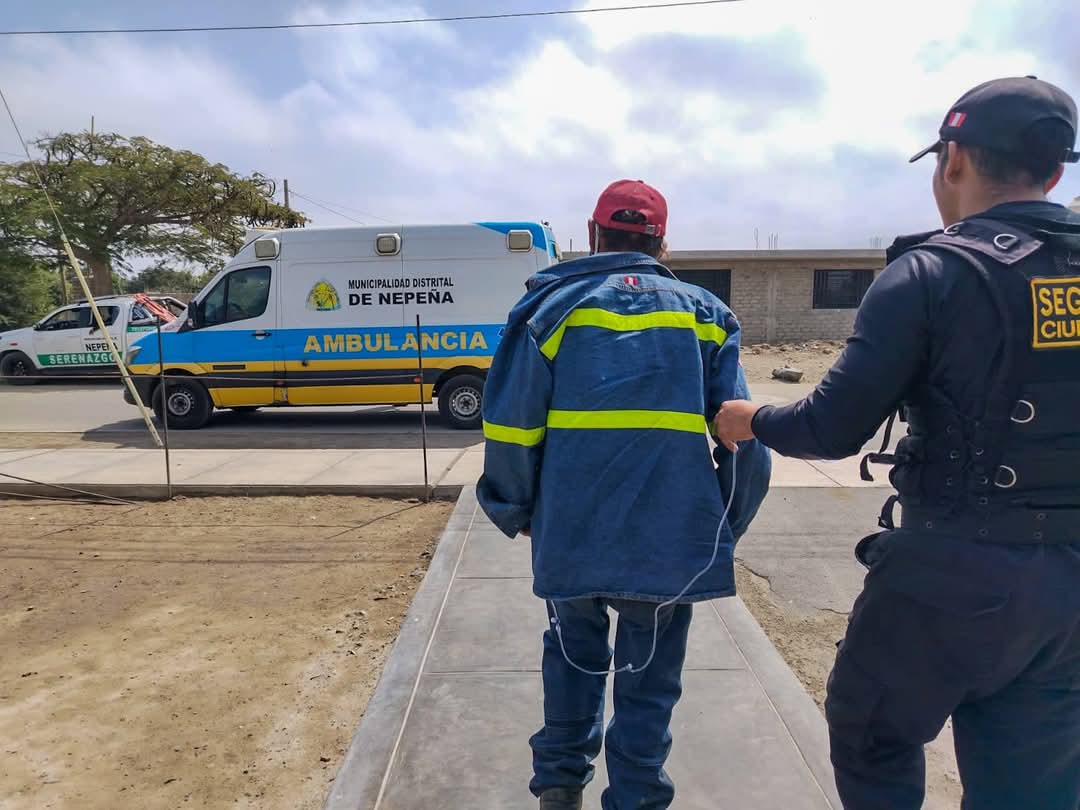 Paciente trasladado en la ambulancia