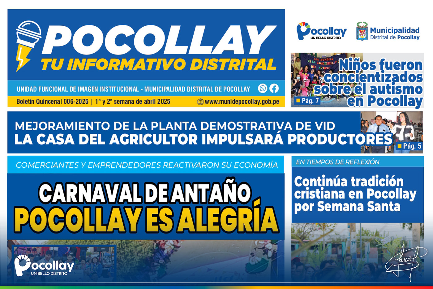 BOLETÍN QUINCENAL: POCOLLAY TU INFORMATIVO DISTRITAL (Abril 006-2025)