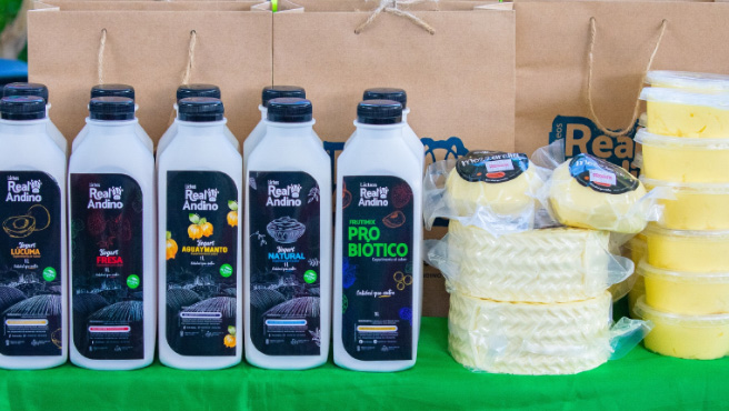 Muestra de productos lácteos andinos
