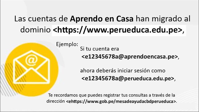 Cambio de dominio de aprendoencasa.pe a perueduca.edu.pe.