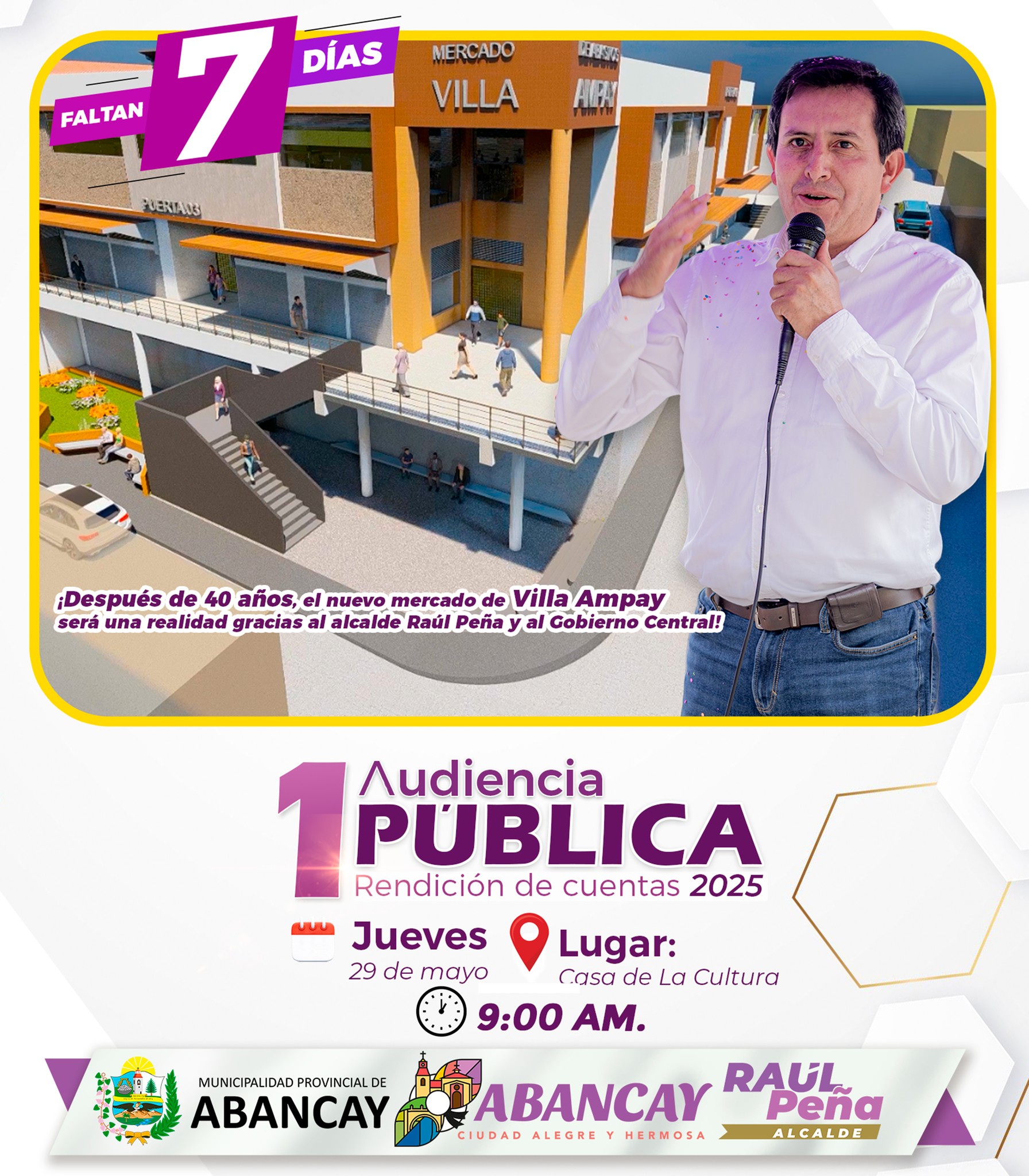 Este jueves 29 de mayo, desde las 9:00 a.m., te esperamos en el Auditorio de la Casa de la Cultura para la Primera Audiencia Pública de Rendición de Cuentas 2025.