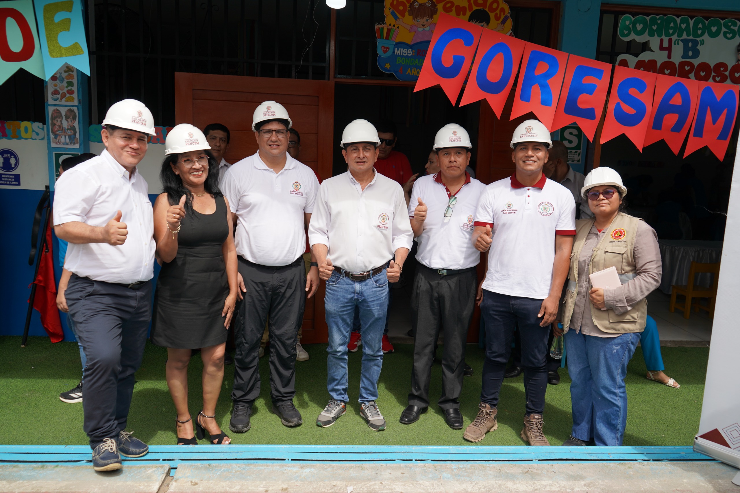 Goresam inicia reparación de la losa deportiva y construcción de techo en la I.E. 315 de Tarapoto