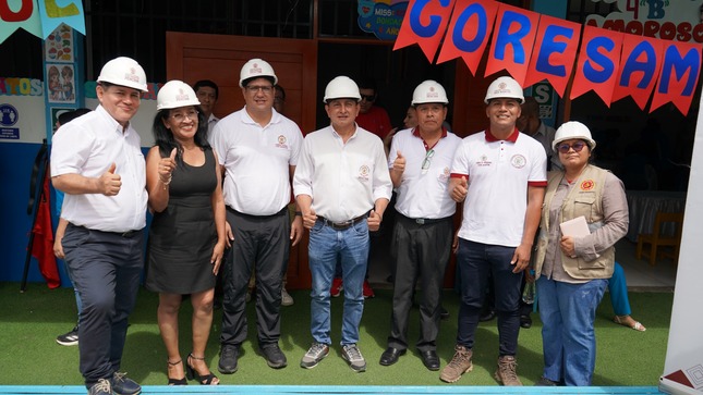 Goresam inicia reparación de la losa deportiva y construcción de techo en la I.E. 315 de Tarapoto