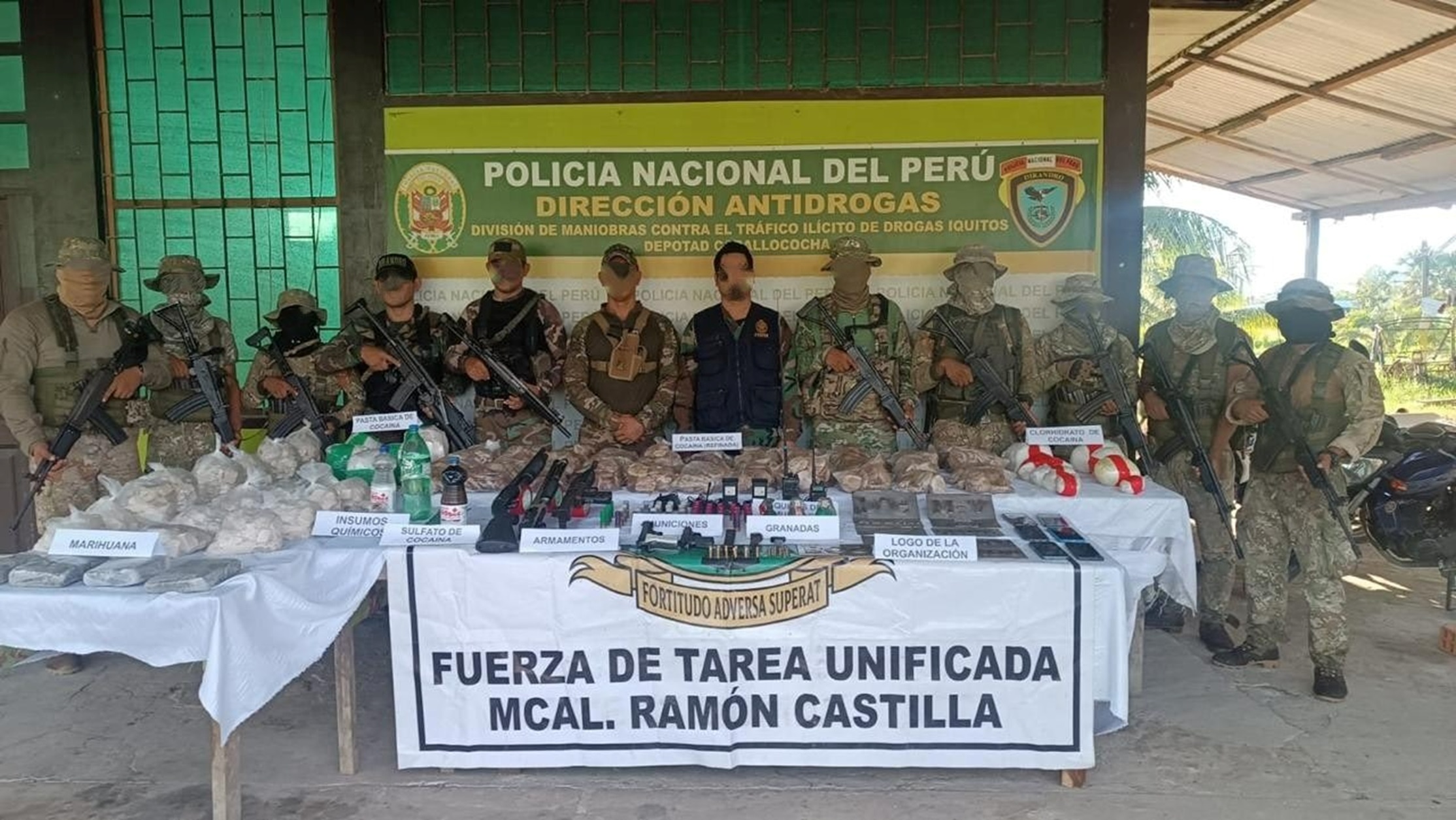Fiscalía logra detención de tres extranjeros y el decomiso de más de 100 kilos de droga en una comunidad indígena de Loreto.