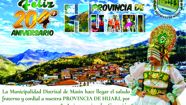 FELIZ 204 ANIVERSARIO HUARI