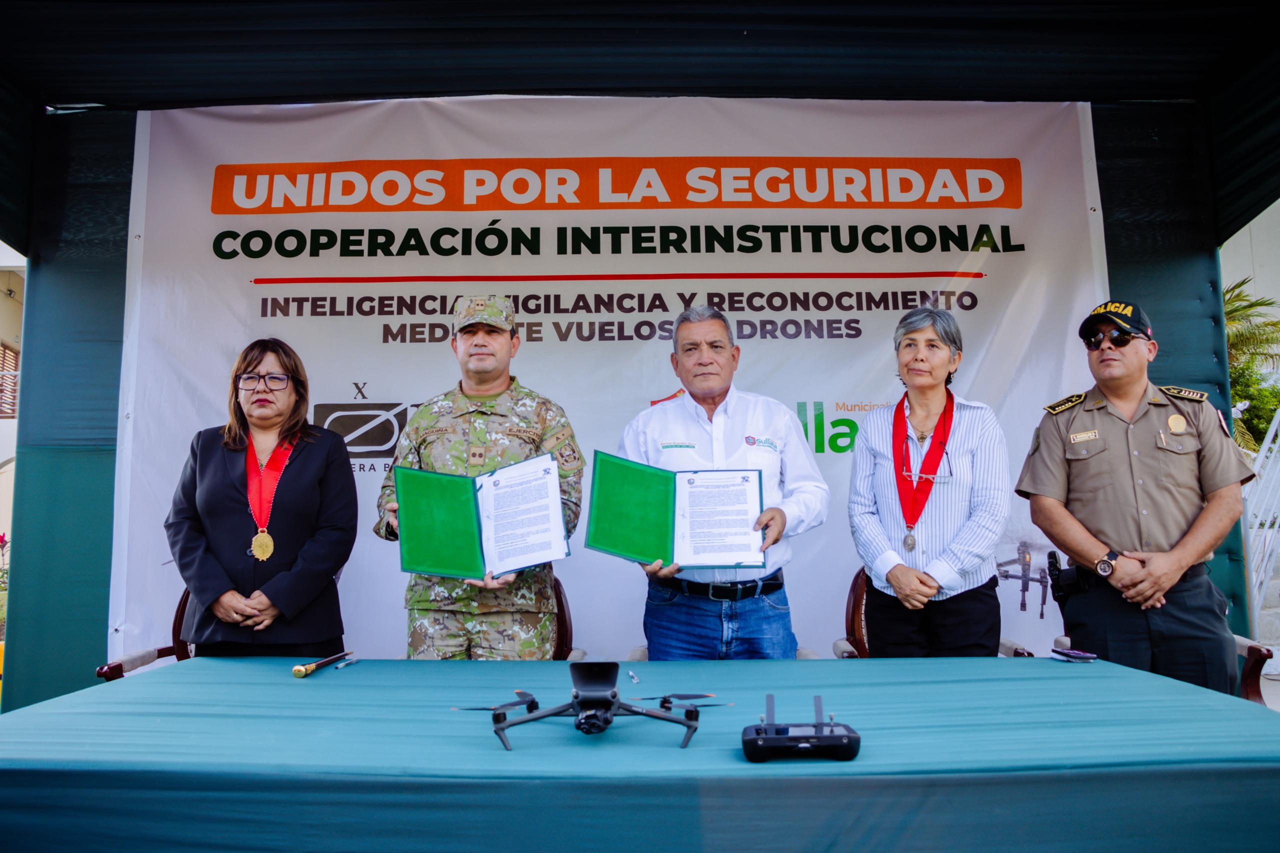 Municipalidad de Sullana y Ejército firman acuerdo para reforzar la seguridad con drones