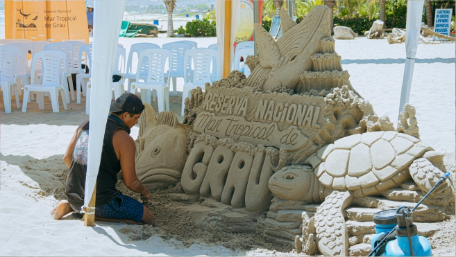 Foto Evento de sensibilización en Punta Sal por el primer Año de la Reserva Mar Tropical de Grau