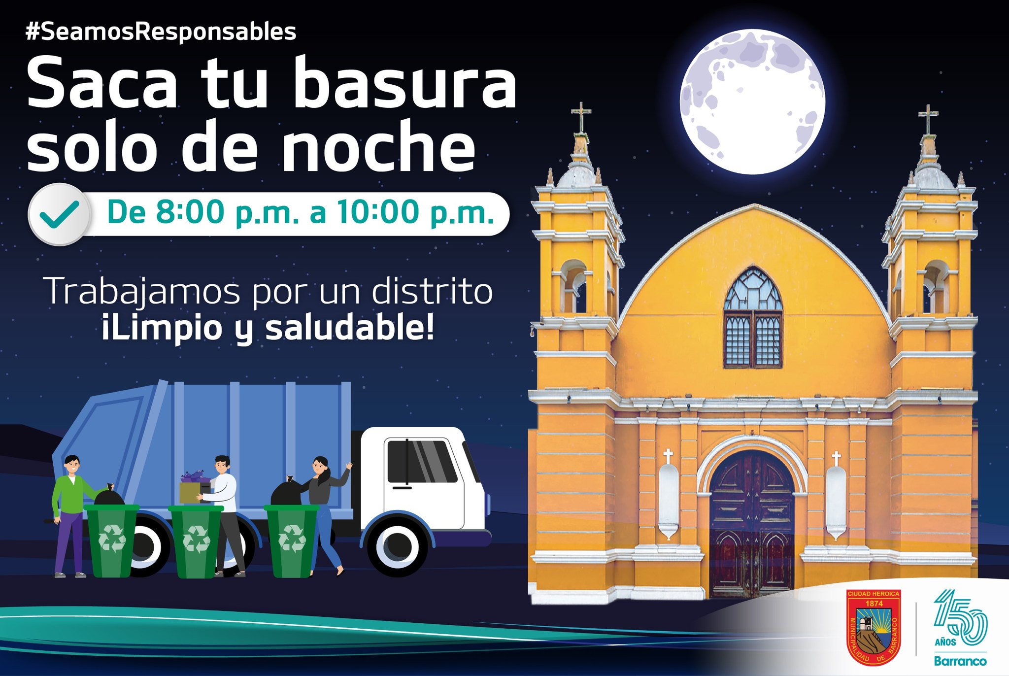 Campaña de Sensibilización de retiro de Residuos Sólidos en el horario correcto