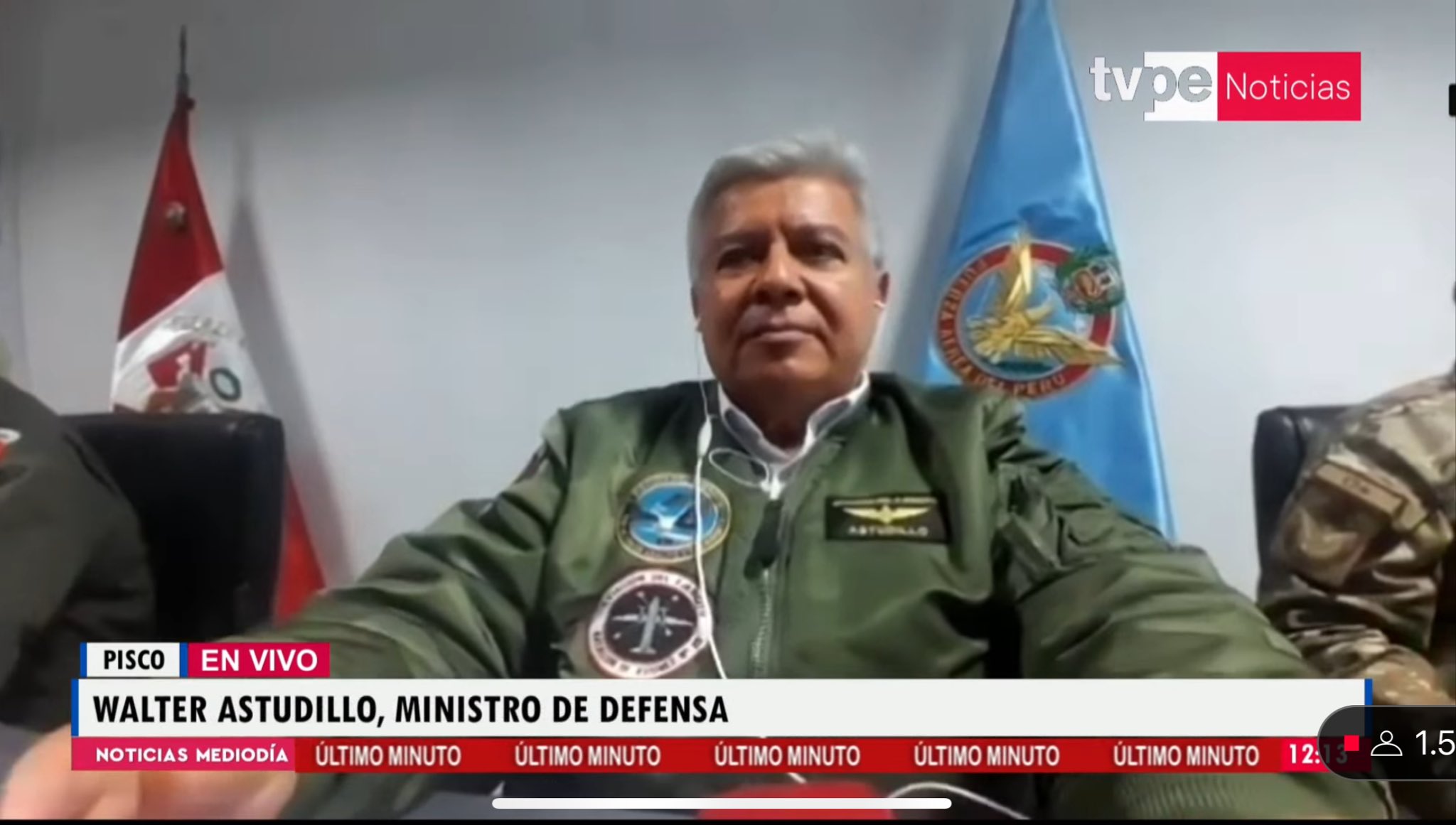 Ministro de Defensa garantiza despliegue de todas las capacidades del sector para búsqueda de piloto de la FAP