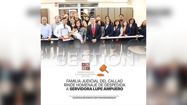 Familia judicial del Callao rinde homenaje de despedida a servidora Lupe Ampuero