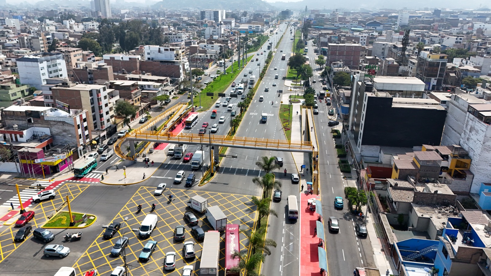 Vista panorámica de la obra de mejoramiento de la Av. Circunvalación