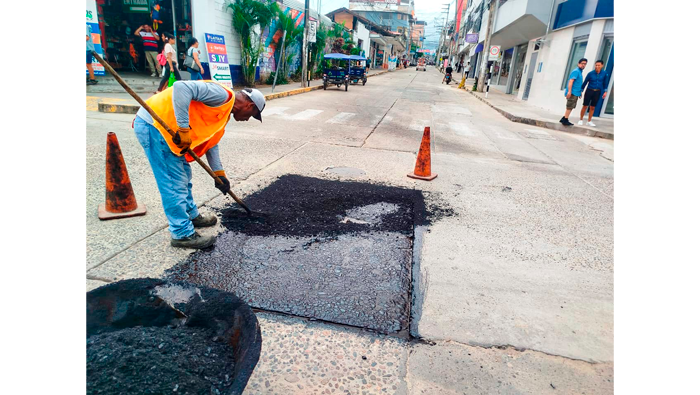 MPSM viene ejecutando trabajos de resanado en principales arterias de la ciudad.