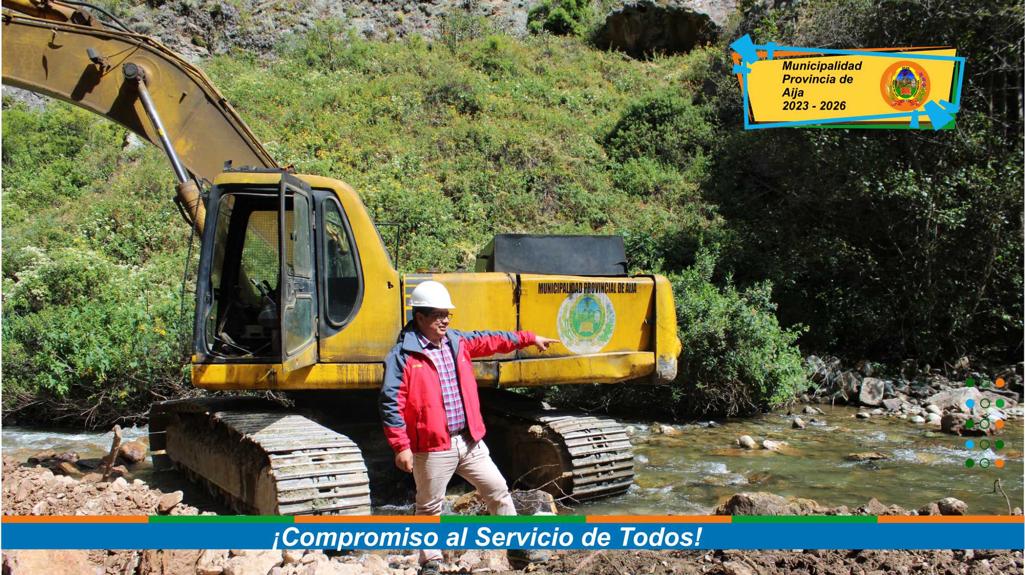 Trabajos de construcción de defensa ribereña en el rio Monserrate