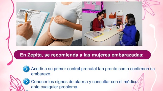 Afiche publicitario de accesos a los servicios del paquete integral de Gestantes
