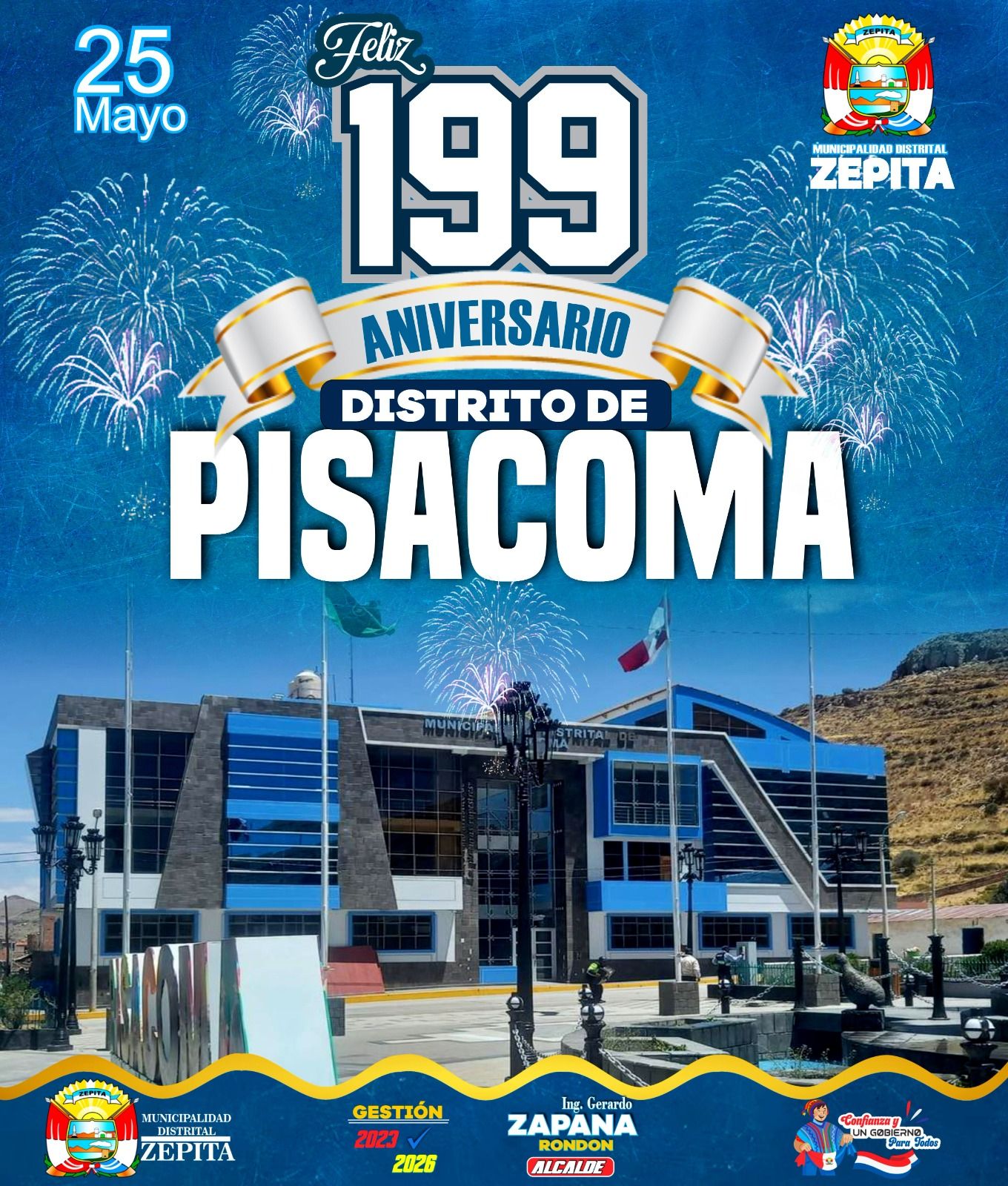 Feliz 199 Años de Aniversario Distrito de Pisacoma.