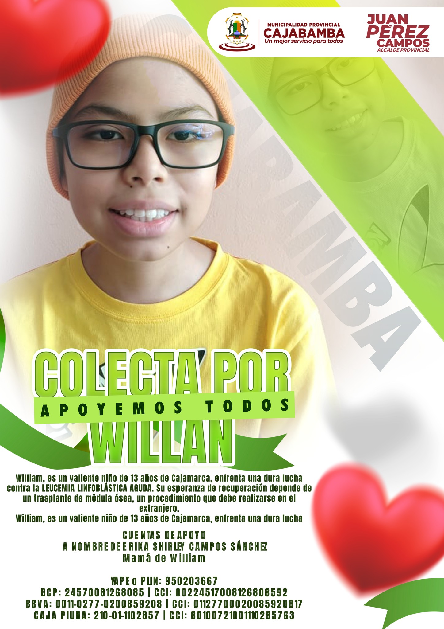 ¡Ayudemos a William a ganar esta batalla por la vida!