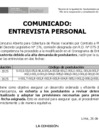 Vista preliminar de documento Comunicado: Modificacion de entrevista
