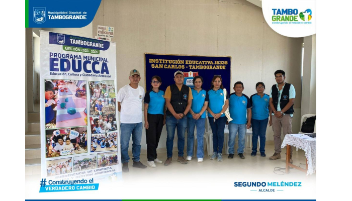  alumnos de la I.E N° 15338 san carlos- la peñita son capacitados sobre educación ambiental y reforestación
