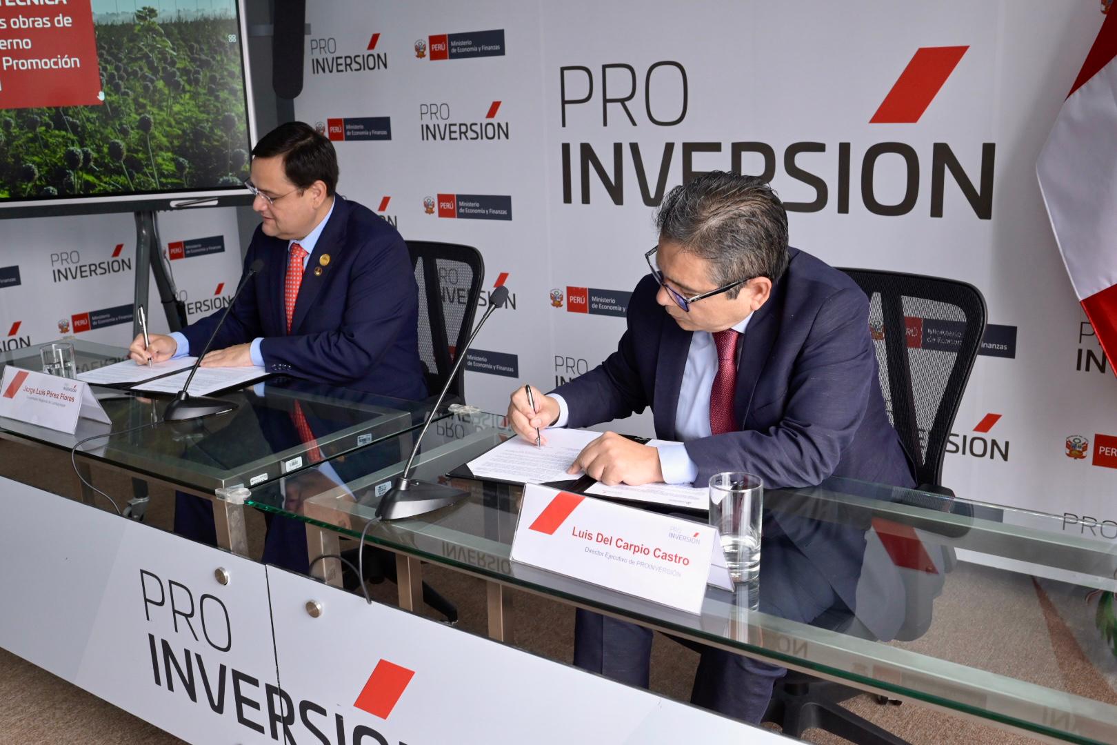 PROINVERSIÓN se compromete a brindar asistencia técnica al GORE Lambayeque para la implementación de la alternativa que el gobierno regional elija, con el objetivo de garantizar la continuidad en la operación y mantenimiento de las obras existentes.