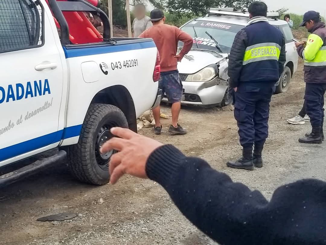 Carro de serenazgo en el lugar del accidente