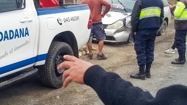 Carro de serenazgo en el lugar del accidente 