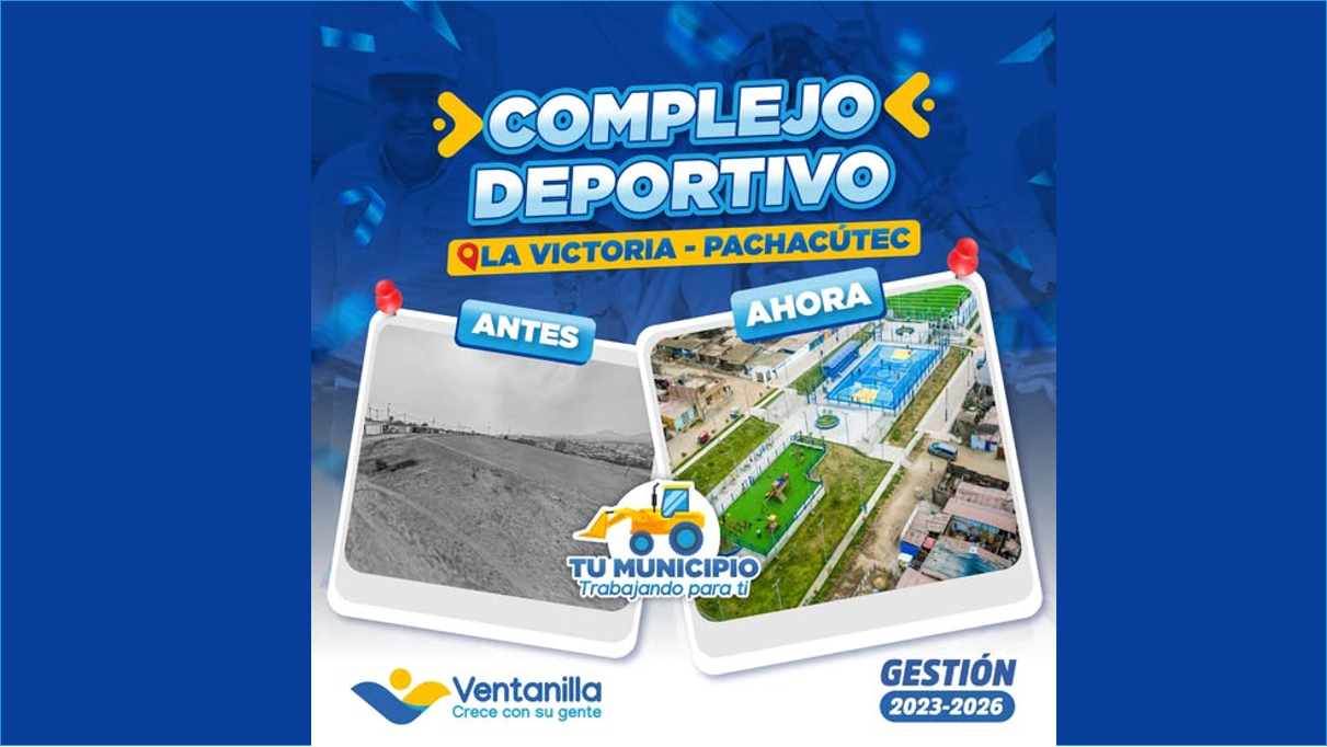 🏟️ ¡De la arena al deporte! El nuevo Complejo Deportivo La Victoria ya es una realidad en Pachacútec. 💪