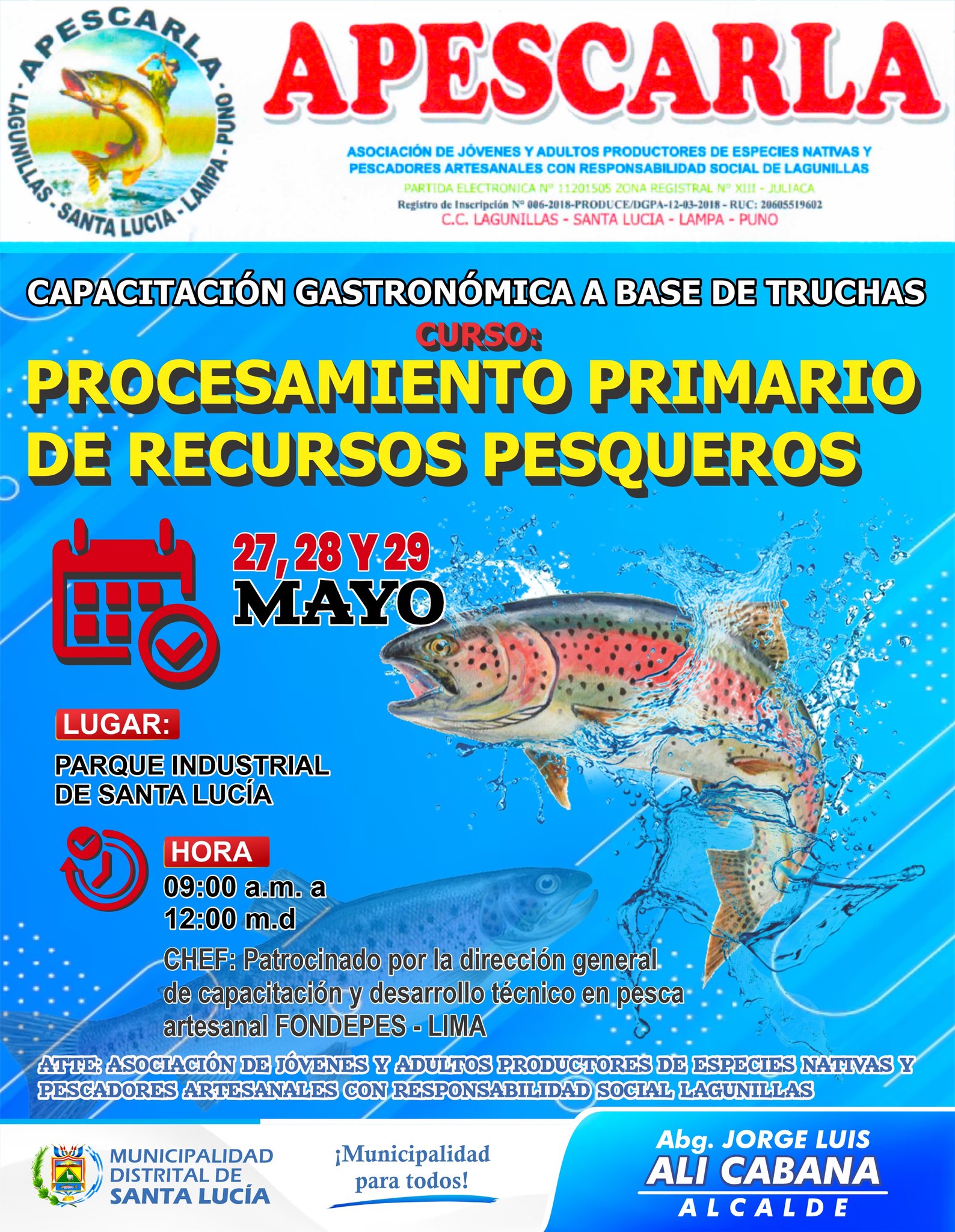 Capacitacion gastronomica a base de truchas